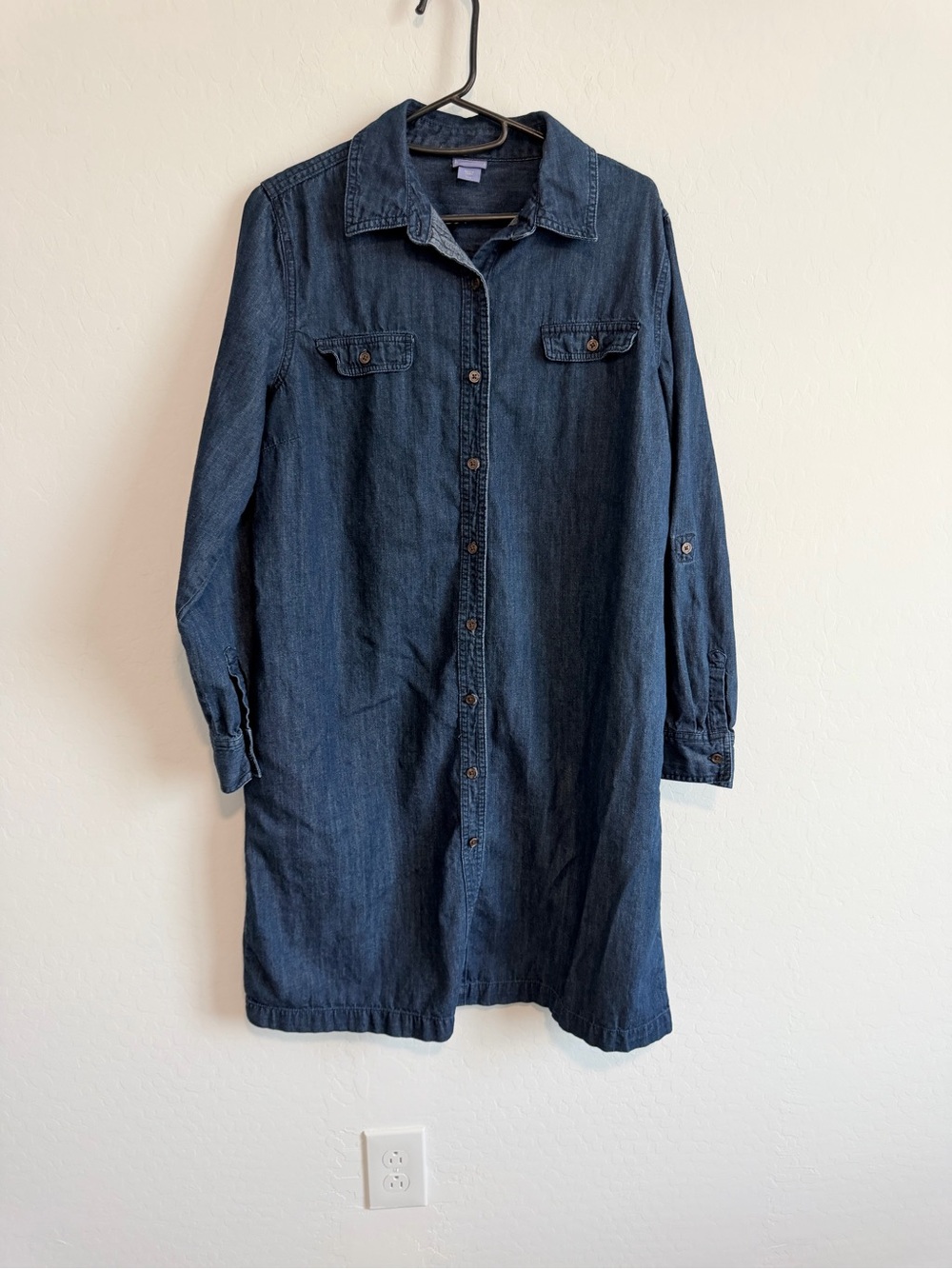 Laura Scott Dark Blue Denim Shirt Dress